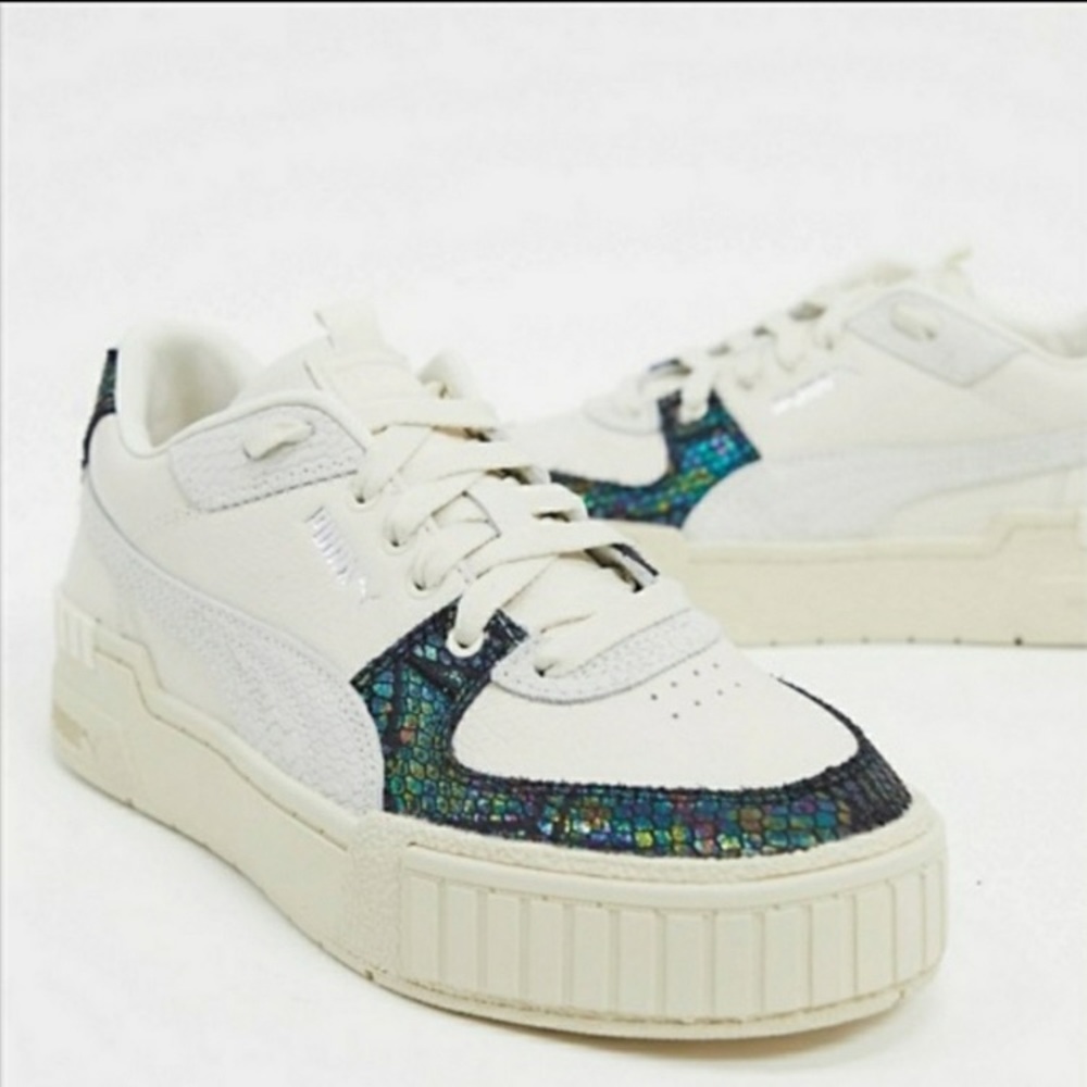 Rare puma cali platform sneaker with rainbow reptile embossed leather NWOT